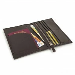 Watson & Wolfe Vegan Leather Passport Holder | Brown