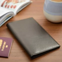 Watson & Wolfe Vegan Leather Passport Holder | Brown