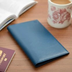 Watson & Wolfe Accessories Vegan Leather Passport Holder | Navy Blue