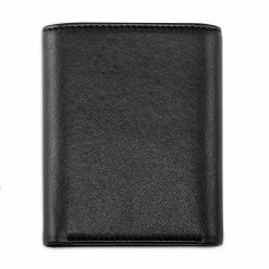 Watson & Wolfe Accessories Trifold Vegan Leather RFID Protective Wallet For Key Belt Chain | Black