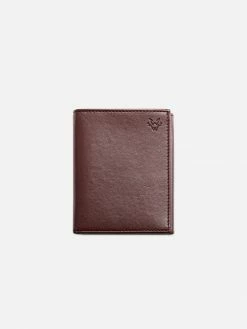 Watson & Wolfe Trifold Vegan Leather RFID Protective Wallet For Key Belt Chain | Chestnut Brown Accessories