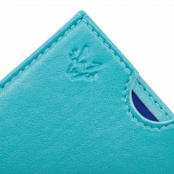 Watson & Wolfe Accessories Vegan Leather RFID Protective Nano Card Case | Turquoise