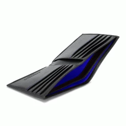 Watson & Wolfe Vegan Leather RFID Protective Wallet | Black & Cobalt Blue Accessories