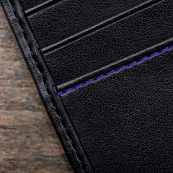 Watson & Wolfe Vegan Leather RFID Protective Wallet | Black & Cobalt Blue Accessories
