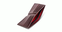 Watson & Wolfe Accessories Vegan Leather RFID Protective Wallet | Chestnut Brown & Red