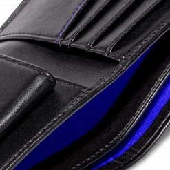 Watson & Wolfe Vegan Leather RFID Protective Wallet With Coin Pocket | Black & Cobalt Blue Accessories