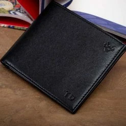 Watson & Wolfe Accessories Vegan Leather RFID Protective Wallet With Coin Pocket | Black & Red