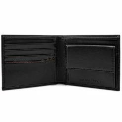 Watson & Wolfe Accessories Vegan Leather RFID Protective Wallet With Coin Pocket | Black & Red