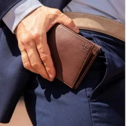 Watson & Wolfe Vegan Leather RFID Protective Wallet With Coin Pocket | Chestnut Brown & Cobalt Blue Accessories 11 Watson & Wolfe Vegan Leather RFID Protective Wallet With Coin Pocket | Chestnut Brown & Cobalt Blue Accessories