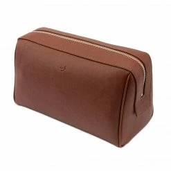 Watson & Wolfe Vegan Leather Washbag | Rust