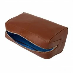 Watson & Wolfe Vegan Leather Washbag | Rust