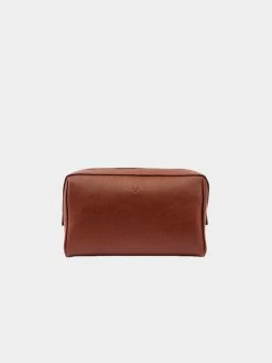Watson & Wolfe Vegan Leather Washbag | Rust