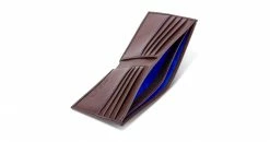 Watson & Wolfe Accessories Vegan Leather RFID Protective Wallet | Chestnut Brown & Cobalt Blue