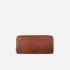 Watson & Wolfe Wilton Vegan Leather Zipped Purse | Rust & Emerald