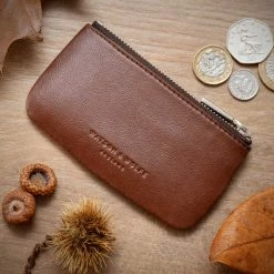 Watson & Wolfe Zipped Vegan Leather RFID Protective Card, Coin & Key Case | Oakbark