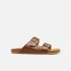 Will's Shoes Women's Two Strap Vegan Leather Footbed Sandals | Multiple Colours