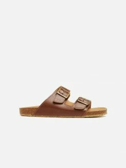 Will's Shoes Women's Two Strap Vegan Leather Footbed Sandals | Multiple Colours