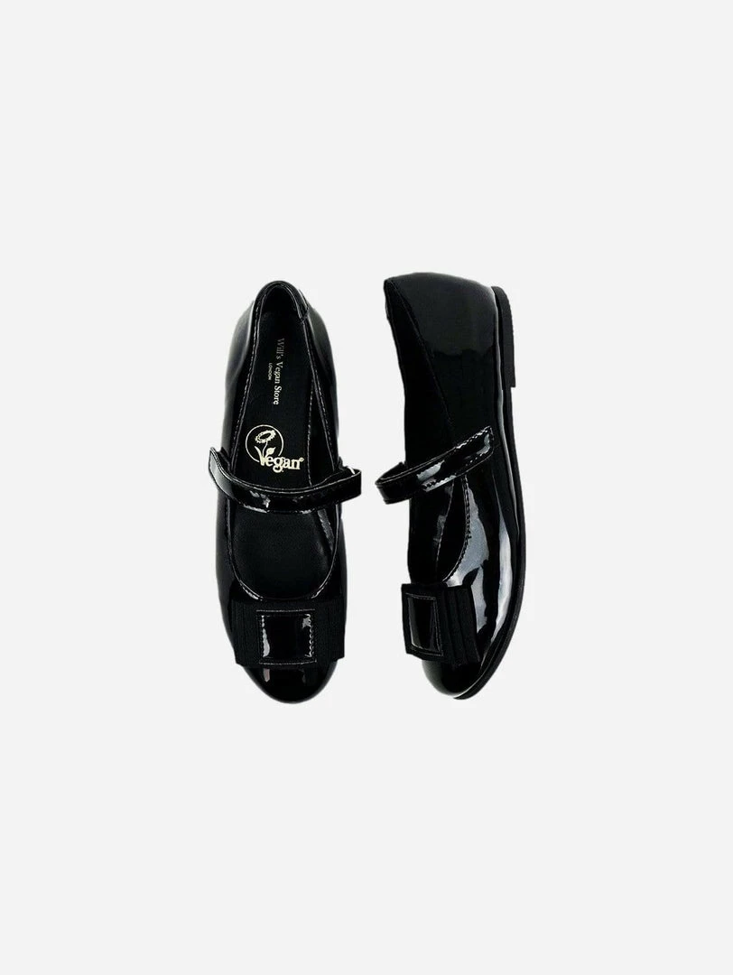 Will's Kid's Vegan Leather Ballerinas | Black 3 Will's Kid's Vegan Leather Ballerinas | Black