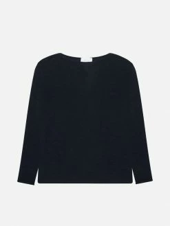 Will's Women's Recycled Cotton & Tencel™ Light Knit Boatneck Jumper | Black Clothing