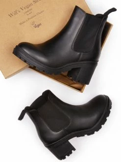 Will's Women's Vegan Leather Track Sole Boots | Black