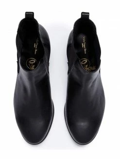 Will's Shoes Women's Almond Toe Vegan Leather Chelsea Boots | Black