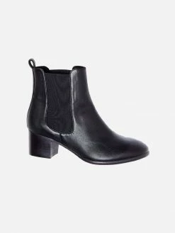 Will's Shoes Women's Almond Toe Vegan Leather Chelsea Boots | Black