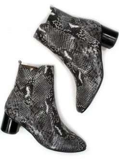 Will's Women's Vegan Leather Ankle Boots | Snake Print Shoes
