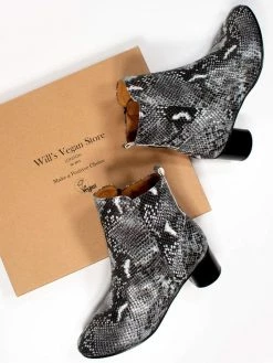 Will's Women's Vegan Leather Ankle Boots | Snake Print Shoes