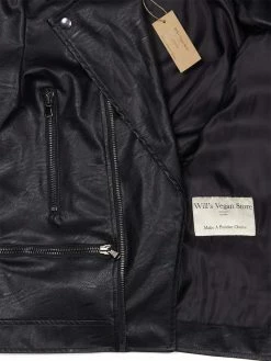 Will's Clothing Men's Vegan Leather Biker Jacket | Black
