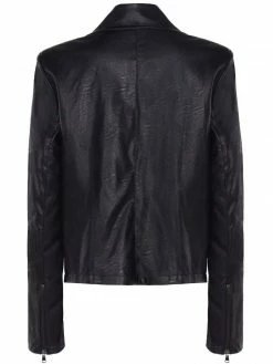 Will's Clothing Women's Vegan Leather Biker Jacket | Black