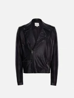 Will's Clothing Men's Vegan Leather Biker Jacket | Black