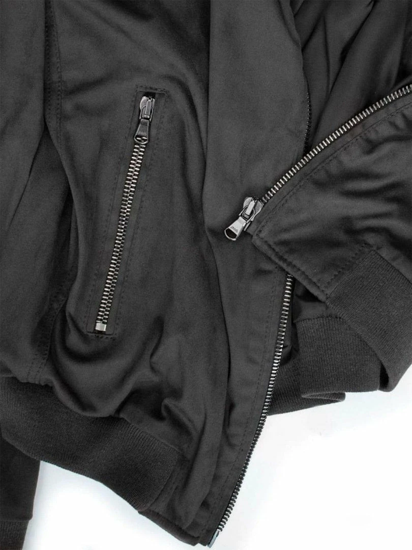 Will's Women's Vegan Suede Bomber Jacket | Black 6 Will's Women's Vegan Suede Bomber Jacket | Black