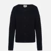 Will's Clothing Women's Chunky Button Up Cotton & Tencel™ Knitted Cardigan | Navy Blue