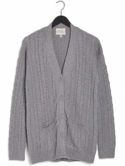 Will's Women's Chunky Button Up Vegan Knitted Cardigan | Grey