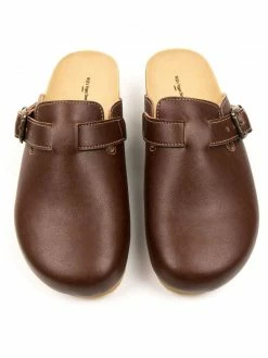 Will's Men's Vegan Leather Clog Footbed Sandals | Chestnut