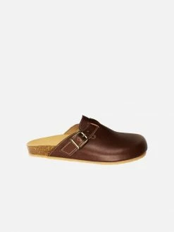 Will's Men's Vegan Leather Clog Footbed Sandals | Chestnut