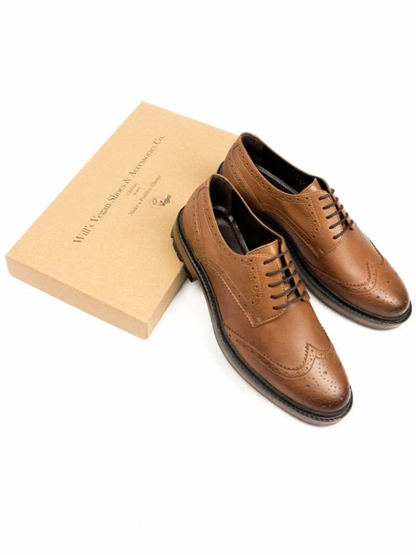 Will's Men's Continental Vegan Leather Brogues | Multiple Colours 5 Will's Men's Continental Vegan Leather Brogues | Multiple Colours