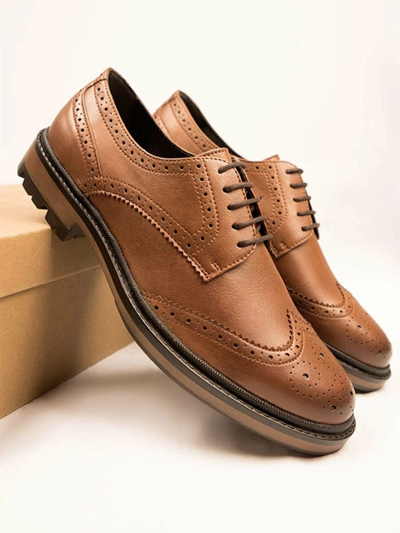 Will's Men's Continental Vegan Leather Brogues | Multiple Colours 7 Will's Men's Continental Vegan Leather Brogues | Multiple Colours