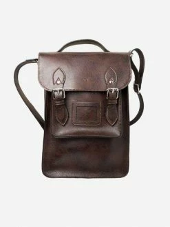 Will's Vegan Leather Large Backpack Satchel | Dark Brown Bags