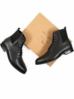 Will's Shoes Men's Vegan Leather Dress Boots | Black