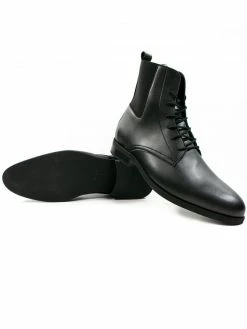 Will's Shoes Men's Vegan Leather Dress Boots | Black