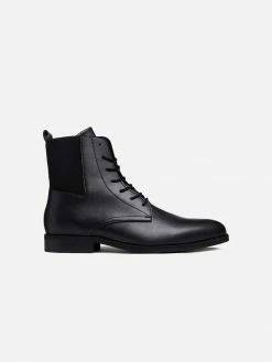 Will's Shoes Men's Vegan Leather Dress Boots | Black