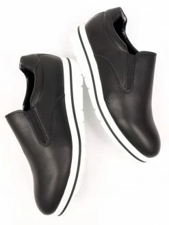 Will's Women's Vegan Leather Platform Slip Ons | Black