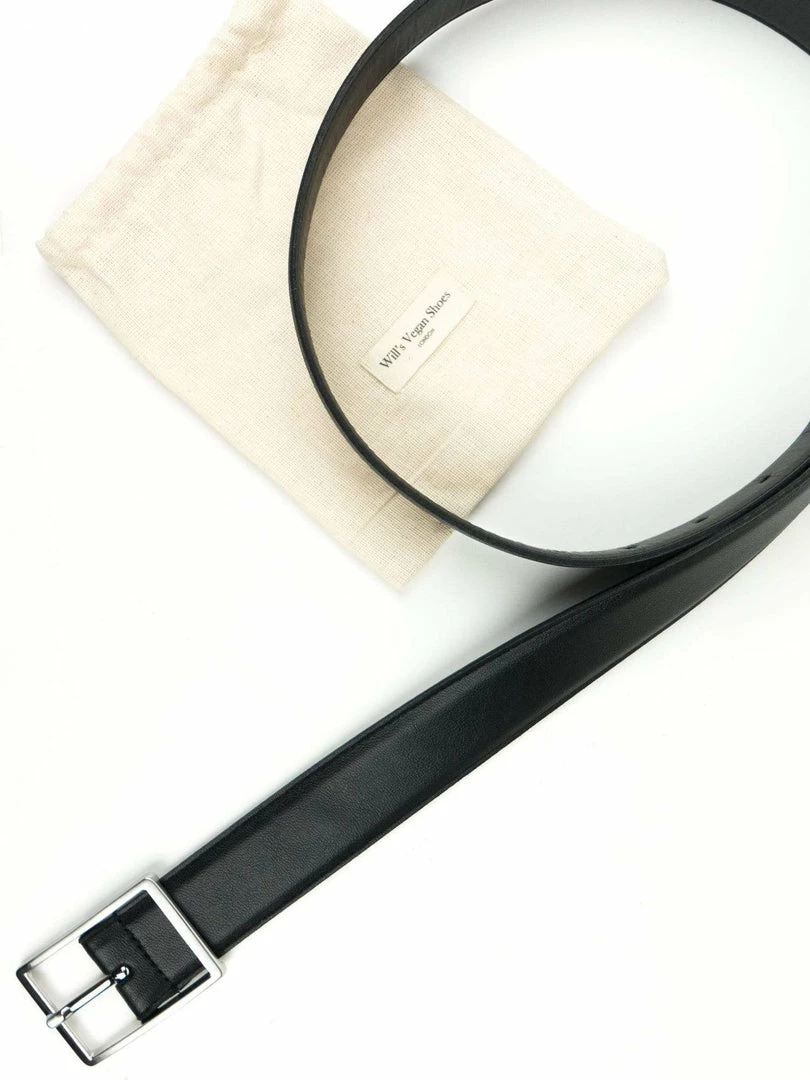 Will's Men's Geometric 3.5cm Vegan Leather Belt | Black Accessories 4 Will's Men's Geometric 3.5cm Vegan Leather Belt | Black Accessories