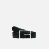 Will's Men's Geometric 3.5cm Vegan Leather Belt | Black Accessories