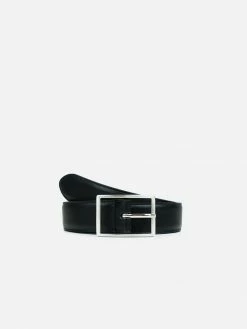 Will's Men's Geometric 3.5cm Vegan Leather Belt | Black Accessories