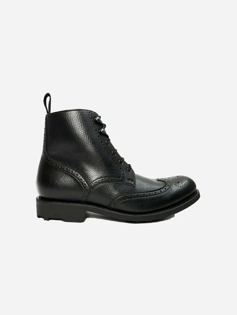 Will's Men's Goodyear Welt Vegan Leather Brogue Boots | Black Shoes 3 Will's Men's Goodyear Welt Vegan Leather Brogue Boots | Black Shoes