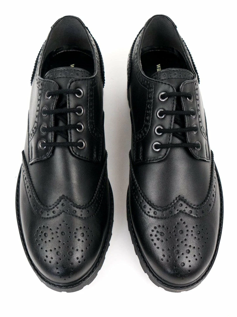 Will's Kids Kid's Vegan Leather Brogues | Black 6 Will's Kids Kid's Vegan Leather Brogues | Black
