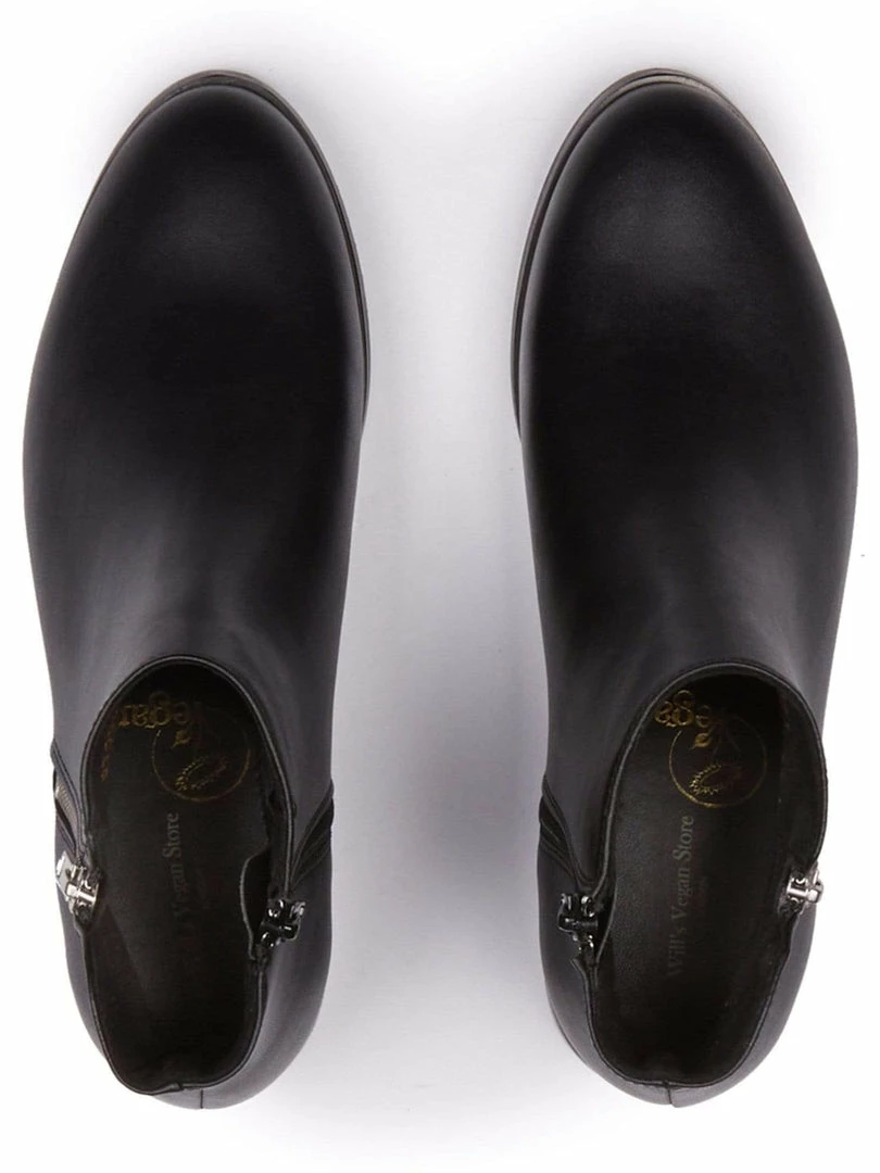Will's Women's Vegan Leather Low Ankle Boots | Black Shoes 5 Will's Women's Vegan Leather Low Ankle Boots | Black Shoes