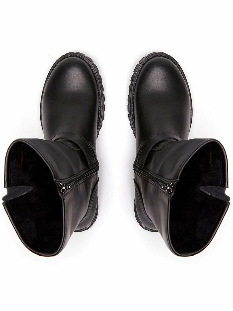 Will's Women's Vegan Leather Mid-Length Moto Boots | Black Shoes 6 Will's Women's Vegan Leather Mid-Length Moto Boots | Black Shoes